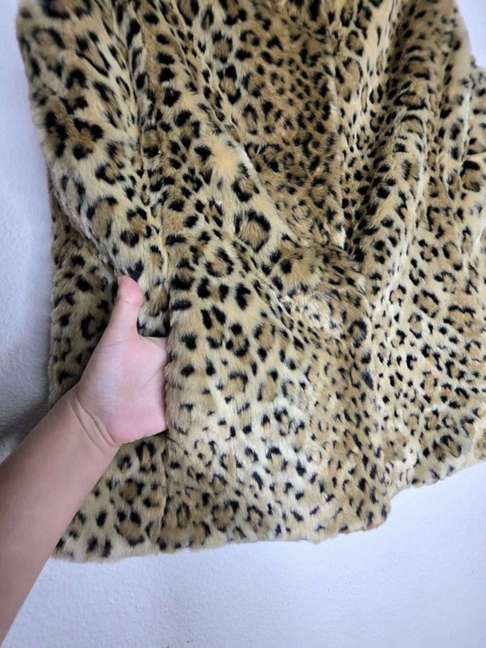 Kristen Blake Leopard Print Collared Lined Vest Pockets Medium Beige Black - Picture 10 of 11